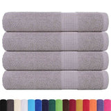 Towels 4 pcs Grey 100x200 cm 360 gsm 100% Cotton 136843