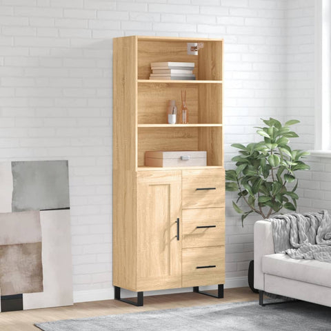 Highboard Sonoma Oak 69.5x34x180 cm Engineered Wood 3190048