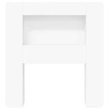 Headboard Cabinet with Storage White Engineered Wood 8001246