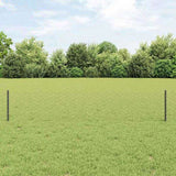 Fence with Post Grey 0.4 x 100 m Steel and PVC 3336916