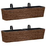 Plant Pots 2 pcs Water Hyacinth Brown 45581
