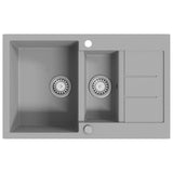 Granite Kitchen Sink Double Basin Grey 142951