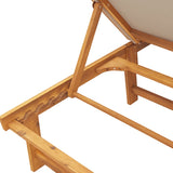 Sun Lounger Taupe Solid Wood Acacia and Textilene 4008415