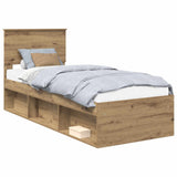 Bed Frame Artisian Oak 75 x 190 cm Solid Pine Wood 3410671