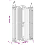 Garden Gate Black 121x8x180 cm Wrought Iron 363433