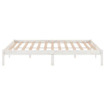 810028 Bed Frame without Mattress White Solid Wood 160x200 cm