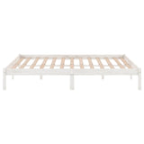 810028 Bed Frame without Mattress White Solid Wood 160x200 cm