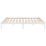 810028 Bed Frame without Mattress White Solid Wood 160x200 cm