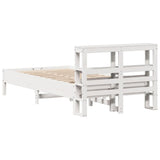 Bed Frame without Mattress White 120x200 cm Solid Wood Pine 3306151