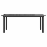 Garden Dining Table Black Aluminium and Glass 190 x 90 cm Durable 42789