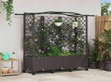 Raised Bed with Trellis and Roof Brown 163 x 40 x 144 cm PP 3423108