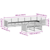 Outdoor Sofa Set 8 pcs Natural Solid Acacia Wood 3373654