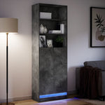 Highboard with LED Concrete Grey 69x32.5x200 cm Engineered Wood 3307908