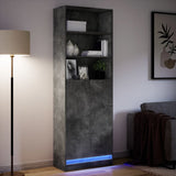 Highboard with LED Concrete Grey 69x32.5x200 cm Engineered Wood 3307908