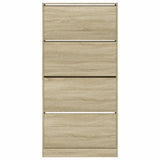 Shoe Cabinet with 4 Flip-Drawers Sonoma Oak 80x21x163.5 cm 3214366