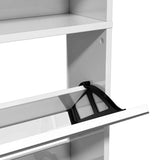 Shoe Cabinet with Mirror 4-Layer High Gloss White 63x17x134 cm 3228276
