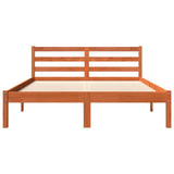 Bed Frame without Mattress Wax Brown 135x190 cm Double Solid Wood Pine 844140
