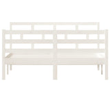 3101264 Bed Frame without Mattress White Solid Wood 140x190 cm