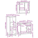 ZNTS 3 Piece Bathroom Furniture Set Grey Sonoma Engineered Wood 3301058