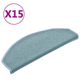 Stair Mats 15 pcs 65x24x4 cm Sea Blue Half Round Large 322363