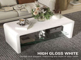 Curved Two-Tier Coffee Table - High Gloss White T3398P343525