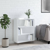 Bookcase High Gloss White 69.5x32.5x90 cm Engineered Wood 828358