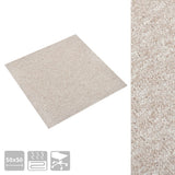 Carpet Floor Tiles 20 pcs 5 m 50x50 cm Light Beige 147319