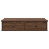 ZNTS Wall Shelf with Drawers Brown Oak 80x31x17 cm Engineered Wood 859956