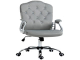 Velvet-Feel Work Chair, with Diamante Back - Grey T3398P377452