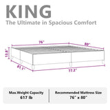 Bed Frame without Mattress Dark Grey 193x203 cm King Fabric 347111