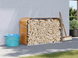 Log Holder Wood Look 120x45x100 cm Galvanised Steel 364583