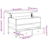 Coffee Table Smoked Oak 85x50x50 cm Engineered Wood and Metal 845388