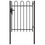 Fence Gate BOXTEL 103 x 175 cm Powder-Coated Steel Grey 42008868