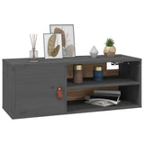 Wall Cabinet Grey 80x30x30 cm Solid Wood Pine 818389