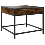 Coffee Table with Infinity LED Smoked Oak 50x50x41 cm 847679
