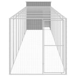Chicken Cage with Run Light Grey 165x1067x181 cm Galvanised Steel 3189117