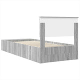Bed Frame with Shelf Grey Sonoma 90 x 200 cm Engineered Wood 3408415