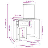 Dressing Table with Mirror Sonoma Oak 90x50x132.5 cm Engineered Wood 816763