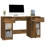 Desk with Side Cabinet Smoked Oak Engineered Wood 3115913