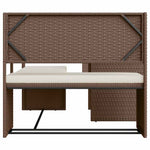 Garden Sofa with Table and Cushions L-Shaped Brown Poly Rattan 362346