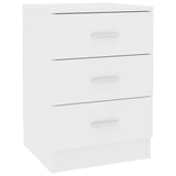 ZNTS Bedside Cabinet White 38x35x56 cm Engineered Wood 800450