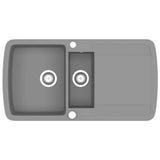 Granite Kitchen Sink Double Basin Grey 142947