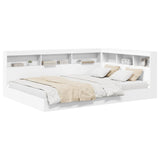 Bookcase Bed with Headboard White 140 x 200 cm Engineered wood 3335729