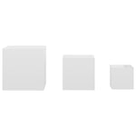 ZNTS Side Tables 3 pcs High Gloss White Engineered Wood 808591
