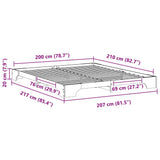 Bed Frame Brown 200 x 210 cm Solid Pine Wood 872908