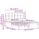 Bed Frame with Upholstered Headboard Black 160 x 200 cm 877966