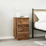 ZNTS Bedside Cabinet with LED Lights Old Wood 38x34x65 cm 861308