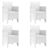 Garden Dining Set 5 pcs White Polypropylene 3378542
