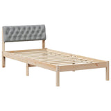 Bed frame Brown and light grey 90 x 190 cm Solid pine wood 878644