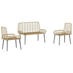 Garden Dining Set 3 pcs Brown and Black and Cream 42010361
